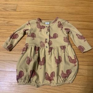 Kate Quinn Rooster Bubble Romper 6-12mo